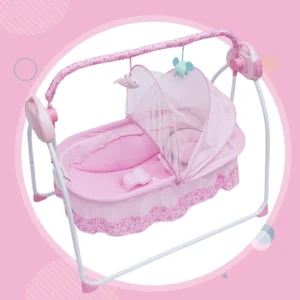 Electric Kids Crib Cradle Auto Swing Newborn Bassinet Bluetooth