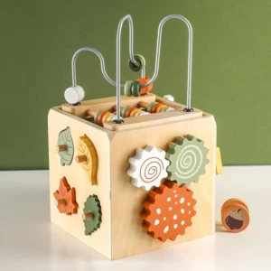Wooden Activity Cube, Shape Sorter, Toddler Fine Motor Skills, Educational Learning Activi