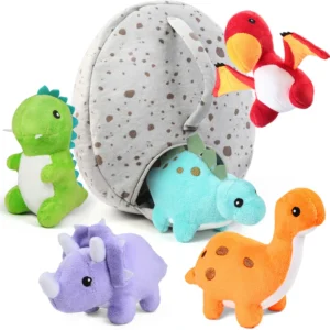 5 Small Dinosaur Plush Dolls Egg Bag Toys