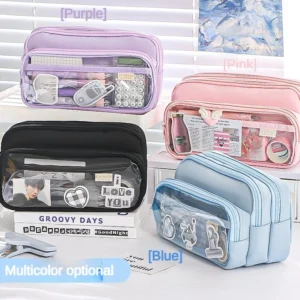 Clear Transparent Pencil Case Durable & Convenient