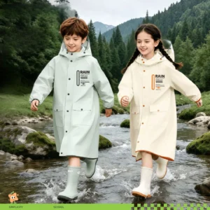 Rain Coat Jacket with Backpack Position Student RainWear